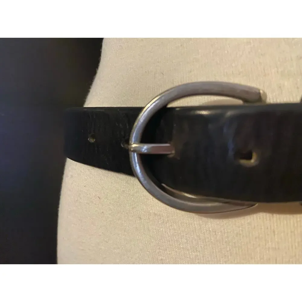 OLD NAVY Distressed Black Leather Belt Womens sz 32 (Runs small)